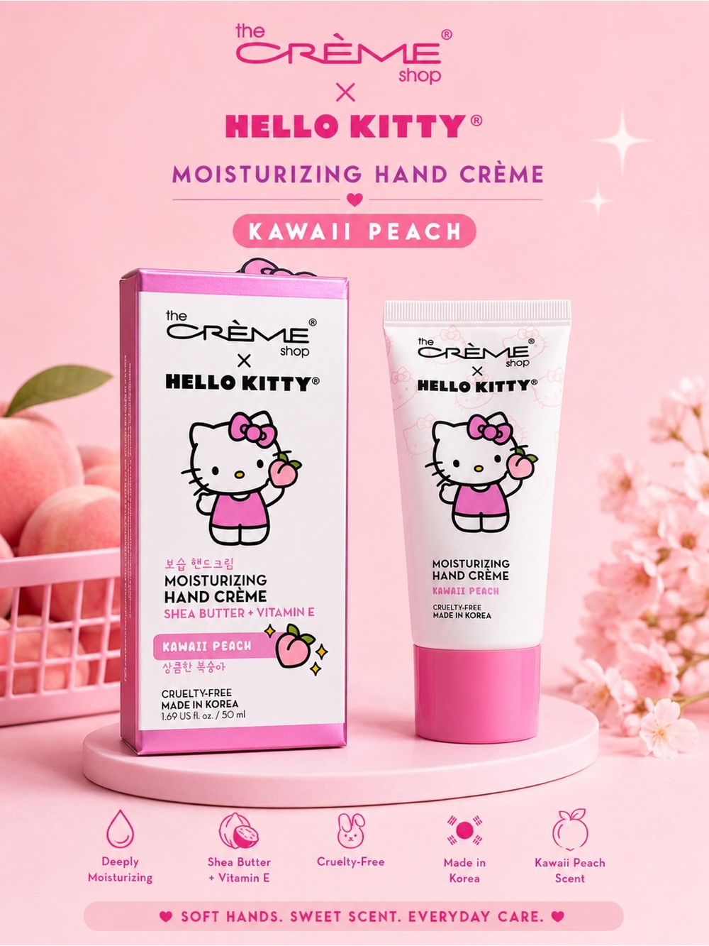 The Crème Shop x Hello Kitty Kawaii Peach Moisturizing Hand Crème 50ml